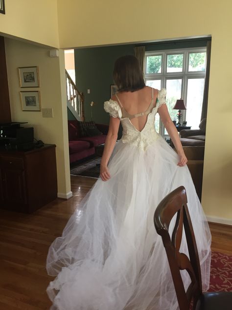 How to update my mom’s 80s dress? — The Knot Community 80s Wedding Dress Redesign, 80s Wedding Dress Redone, Moms Wedding Dress Redone Ideas, Moms Wedding Dress Redone, Moms Wedding Dress, 80s Wedding Dress, 90s Wedding Dress, 1980s Wedding, 80s Wedding