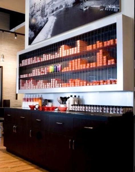 Perfect color bar!!! Salon Color Bar, Hair Salon Names, Salon Concepts, Salon Design Ideas, Beautiful Salon, Hair Salon Design, Hair Salon Decor, Salon Names, Salon Suites