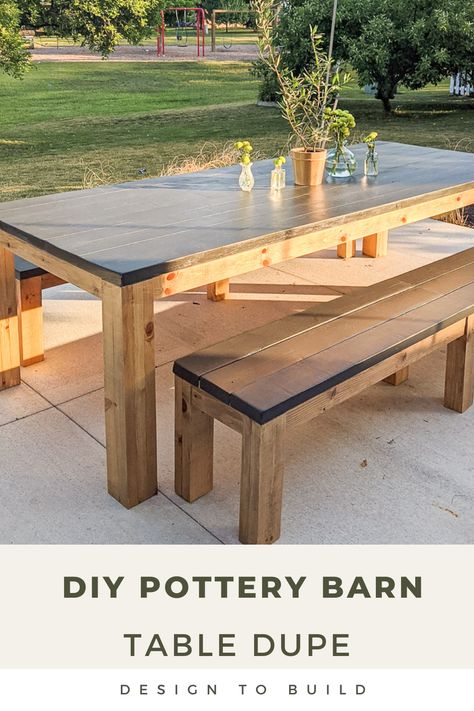 Buying a new table can be extremely expensive. This easy to follow tutorial will show you how to build a beautiful modern wood table. Save lots of money by building your own DIY dining room table. Diy Wooden Table Outdoor, Diy Deck Table, How To Build A Table, Diy Dinner Table, Outdoor Table Diy, Wooden Table Centerpiece, Diy Outdoor Dining Table, Outdoor Dining Table Diy, Modern Wood Table