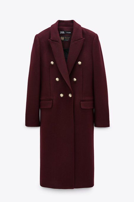 Tailored Coat, Royal Outfits, Wool Blend Coat, Leather Blazer, Zara Black, Double Breasted Suit Jacket, Lapel Collar, Ball Dresses, Wool Coat