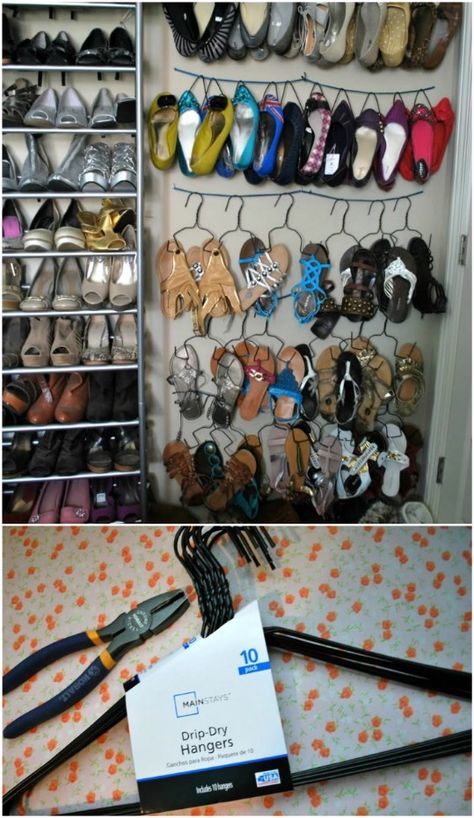 20 Outrageously Simple DIY Shoe Racks And Organizers You’ll Want To Make Today #organizing #shoes #shoeracks #diy #handmade #woodworking #homedecor Diy Shoe Racks, Entryway Nook, Flip Flop Hanger, Diy Storage Solutions, Shoe Carousel, Pallet Shoe Rack, Shoe Organization Diy, Diy Bank, Diy Shoe Storage