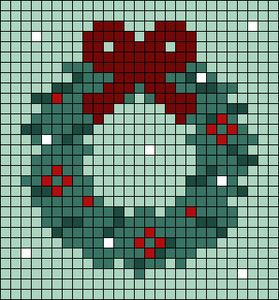 Crostich Pattern, Cross Stitch Holiday Patterns, Perler Beads Christmas Wreath, Christmas Simple Cross Stitch, Alpha Grids Easy, Crochet Pixel Pattern Christmas, Christmas Crochet Pixel Grid, Alpha Patterns Crochet Christmas, Crochet Grid Patterns Christmas