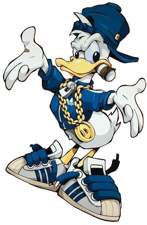 Graffiti Characters Cartoons, Donald Duck Tattoo, Character Tattoos, Disney Pop Art, Kule Ting, ポップアート ポスター, Dope Cartoons, Seni Pop, Cartoon Character Tattoos