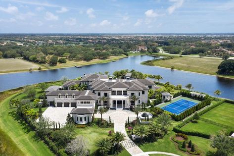 9192 Rockybrook Way, Delray Beach, FL 33446 - realtor.com® Florida Mansion, Double Islands, Delray Beach Florida, Wynn Las Vegas, Mega Mansions, Casas The Sims 4, Grand Foyer, Saltwater Pool, Delray Beach