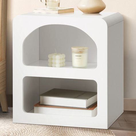 Benilde Bedside Table Bedside Tables Nightstands, White Cabinet, Furniture Bedside Table, White Storage, Timber Construction, Drawer Shelves, Books Reading, Open Shelves, Australia Living