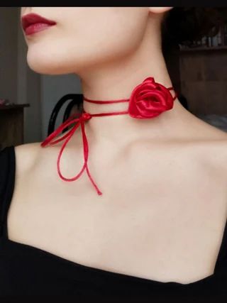 SHINELIZE - Etsy Turkey Elegant Heart Shaped Choker For Valentine's Day, Valentine's Day Adjustable Handmade Choker, Elegant Heart Charm Choker For Valentine's Day, Red Choker For Valentine's Day, Valentine's Day Heart-shaped Adjustable Choker, Vampire Necklace, Satin Ribbon Roses, Rose Choker, Flower Choker Necklace