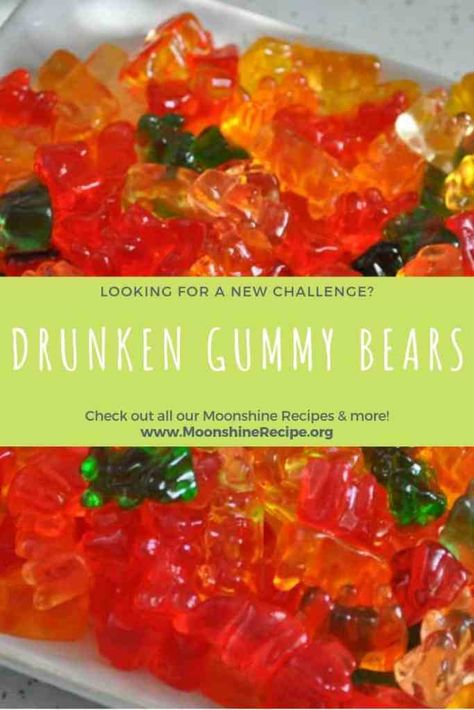 Drunken Gummy Bears 3 Vodka Gummy Bears Recipe, Drunk Gummy Bears, Alcohol Gummy Bears, Drunken Gummy Bears, Pitcher Drink Recipes, Gummy Bears Recipe, Vodka Gummy Bears, Homemade Xmas Gifts, Moonshine Cocktails