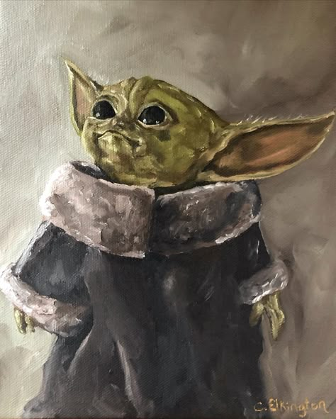 Mandalorian Painting, Grogu Sketch Easy, Baby Yoda Painting, Grogu Paintings Easy, Jane Painting, Star Wars Painting Acrylic, The Mandalorian Painting, Grogu Painting, Grogu Artwork