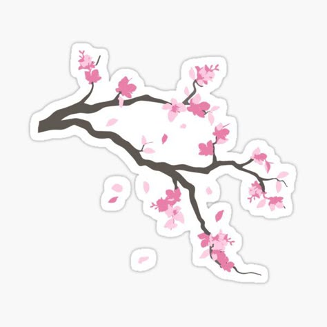 Cherry Blossoms Sakura Japanese Garden Japan Art Mount Fuji Sticker Sakura Stickers, Cherry Blossom Sticker, Japan Stickers, Sakura Japanese, Pink Stickers, Japanese Sakura, Watercolor Stickers, Sakura Cherry Blossom, Japan Aesthetic