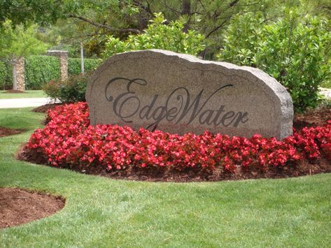 Community, Subdivision, & Neighborhood Signage | Granite Signs Subdivision Entrance Modern, Entrance Signage Landscape, Neighborhood Entrance Signs, Subdivision Entrance Landscaping, Villa Signage, Stone Signage, Neighborhood Signage, Farm Signs Entrance, Village Entrance