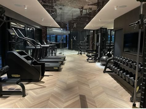 Mansion Home Gym, Home Gym Large, Basement Home Gym, Luxury Stairs, Dream Gym, Dream Home Gym, House Gym, Luxury Gym, Gym Room At Home