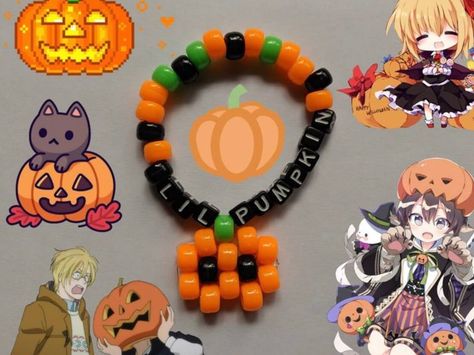 Cute kandi single for Halloween 🎃 added a cute pumpkin charm made by me as well to it for extra cuteness! Kandi Pumpkin, Halloween Kandi Cuff, Small Kandi Ideas, Kandi Cute, Halloween Kandi Ideas, Gravity Falls Kandi, Halloween Kandi Bracelets, Dsmp Kandi, Kandi Halloween