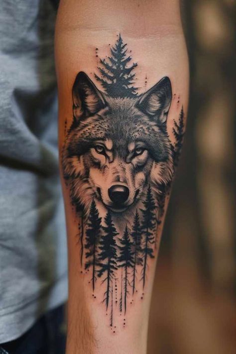 Wolf Tattoo Wrist, Half Sleeve Wolf Tattoo For Men, Men Tattoo Wolf, Inner Forearm Cover Up Tattoo Men, Wolf Floral Tattoo Design, Viking Tattoos Wolf, Wolf Tattoo For Women Back, Wolf Tattoos Men Forearm, Wolves And Women Tattoo