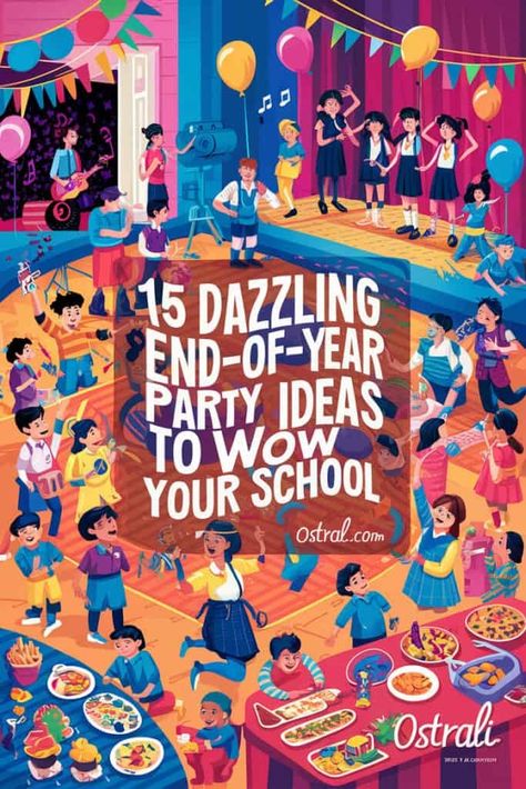 15 Dazzling End-of-Year Party Ideas to Wow Your School Kids End Of Year Party Ideas, 5th Grade Celebration Ideas, Escape Room Challenge, Painting Station, End Of Year Party, Red Carpet Awards, School Garden, Retro Arcade, Carnival Games