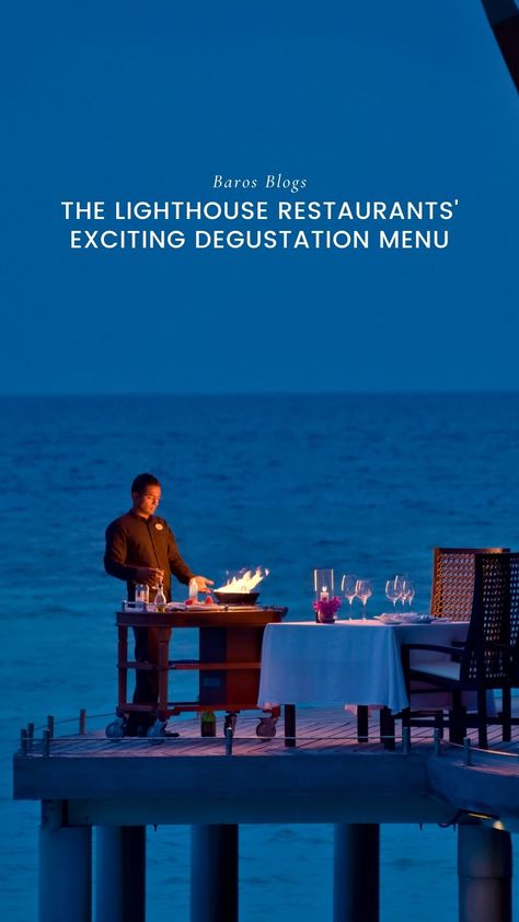 At Baros Maldives, gourmands can look forward to a host of swoon-worthy dining experiences – picnics on deserted island sandbanks, romantic dinner cruises on a traditional dhoni sailboat and alfresco dining on the circular timber terrace of the over-water The Lighthouse Restaurant.