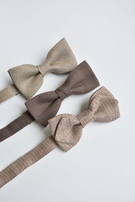 Men Wedding Attire, Boho Groom, Mob Boss, Groom Bowtie, Mens Wedding Attire, Brown Tie, Country Barn, Wedding Theme Colors, Neutral Wedding