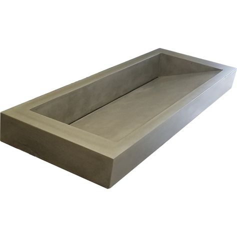 Hyde Products Trough Sink Bathroom, Concrete Ramp, Contemporary Sink, Floating Sink, Powder Bathroom, Wall Mounted Bathroom Sinks, Drop In Bathroom Sinks, Bath Sink, Rectangular Sink Bathroom