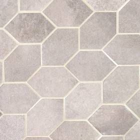 District Gray 13 in. Leaf Porcelain Mosaic Mosaic Shower Tile, Gray Porcelain Tile, Polished Porcelain Tiles, Porcelain Mosaic Tile, Primary Bath, House Tiles, Tile Flooring, Tile Installation, Porcelain Mosaic