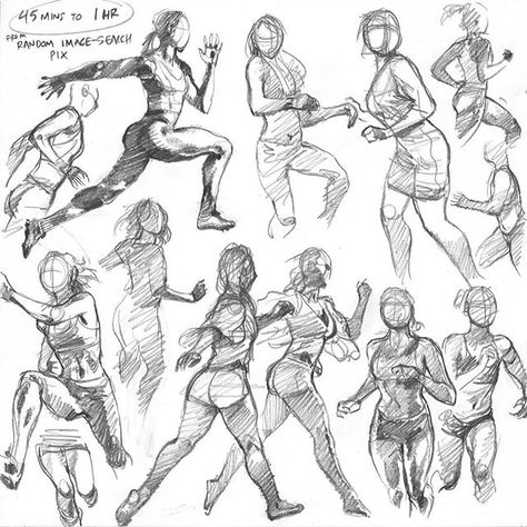 Today's AM life drawings from photoreference, this time focusing on running women as practice for EMPOWERED vol.11, which features plenty of "Emp on the run" scenes. #sketch #drawing #pencil #pencildrawing #lifedrawing