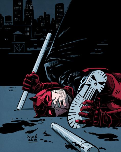 Daredevil Artwork, No Good Deed Goes Unpunished, Daredevil Season 2, John Bernthal, Punisher Art, Punisher Comics, Daredevil Elektra, Daredevil Art, Arte Nerd