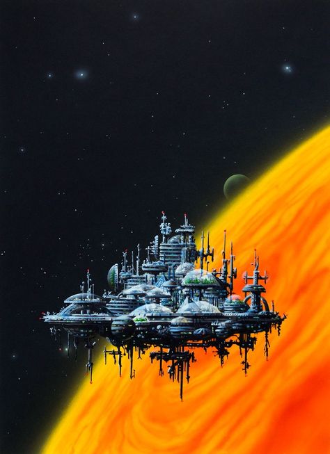 Floating Cities, Sci Fi Landscape, 70s Sci Fi Art, Sci Fi City, Arte Peculiar, Scifi Fantasy Art, Sf Art, Arte Alien, New Retro Wave