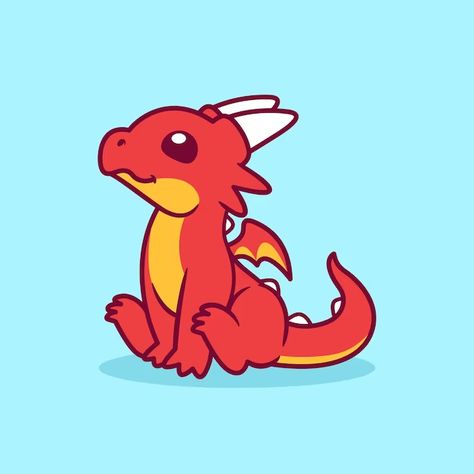 Dragon Family Drawing, Dragons Drawing Cute, Cartoon Dragon Art, Cute Dragons Drawing, Cute Dragon Design, Cute Dragon Sketch, Simple Dragon Design, Chibi Dragon Drawing, Kawaii Dragon Drawing