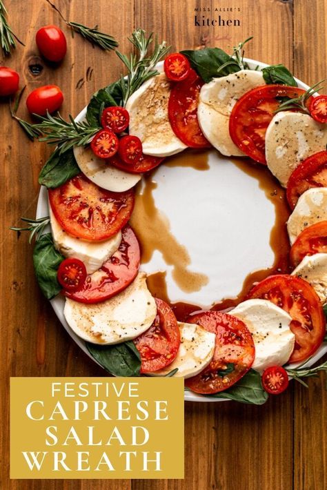 When it comes to the holidays, I tend to lean toward Italian foods because they lend themselves so well to a festive color scheme. My Festive Caprese Salad Wreath takes an easy recipe and adds some holiday cheer with herbs and cherry tomatoes as holly berries. Don't let holiday cooking be stressful! Make this easy holiday twist on a classic recipe for your guests this year. #holidaycooking #holidayappetizers #appetizers #holidayrecipes #vegetarianrecipes #vegetarian #vegetarianappetizers Caprese Salad Wreath, Venison Stew Slow Cooker, Mushroom Gyros, Salad Wreath, Salad Caprese, Slow Cooker Chicken Tortilla Soup, Venison Stew, Ensalada Caprese, Caprese Salad Recipe