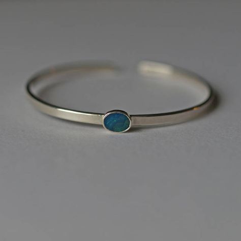 Opal Cuff Bracelet, Lost Wax Jewelry, Opal Bangle, Open Bangle Bracelet, Silver Jewelry Diy, Silver Bracelets For Women, Open Bangle, Handmade Jewelry Gift, Opal Bracelet