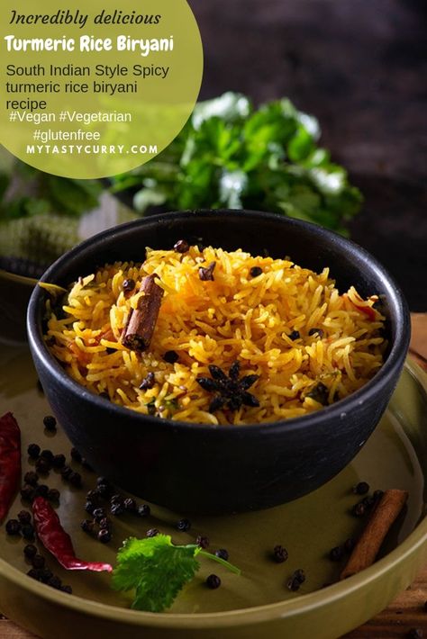 Kuska Biryani or Plain Vegetable Biryani. South Indian style delicious Biryani made without meat or egg. It is fragrant and tastes absolutely incredible. Here is step-by-step recipe prep for aromatic Kuska BIryani.     via @rekhakakkar Spicy Biryani, Vegetable Biryani, Rice Recipes Vegan, Vegan Indian Recipes, Veg Biryani, Cooking Basmati Rice, South Indian Style, Bhai Dooj, Vegetarian Indian