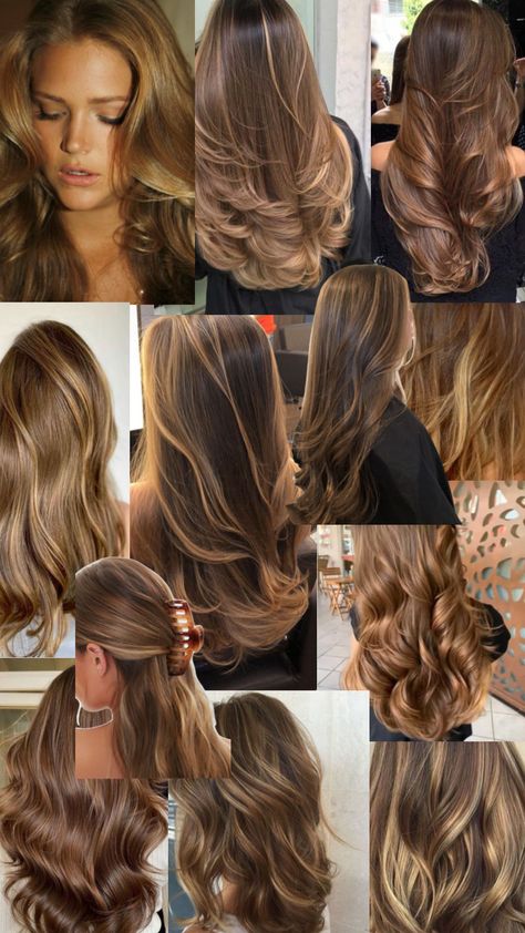 honey highlights Honey Highlights, Summer Blonde Hair, Honey Hair Color, Honey Brown Hair, Brown Hair Looks, Brown Hair Inspo, Hair Inspiration Long, Hair Color Streaks, Brunette Hair With Highlights