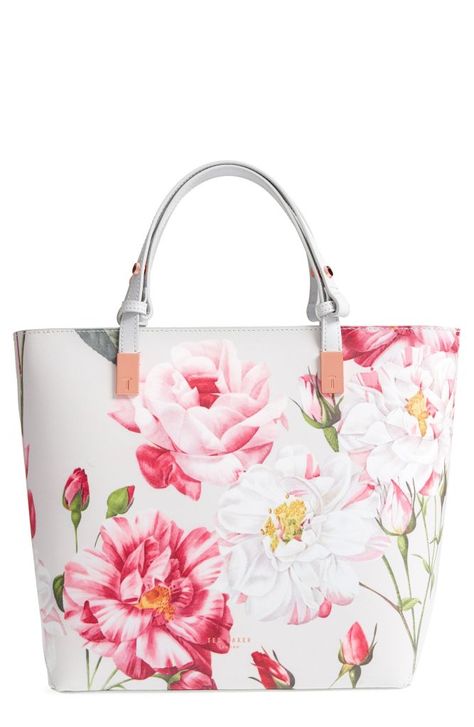 Ted Baker London Adjustable Handle Leather Tote | Nordstrom Ted Baker Bag, Colorful Handbags, Floral Bags, Ted Baker London, Money Bag, Fabric Bags, Designer Gifts, Sneakers For Sale, Bag Pattern