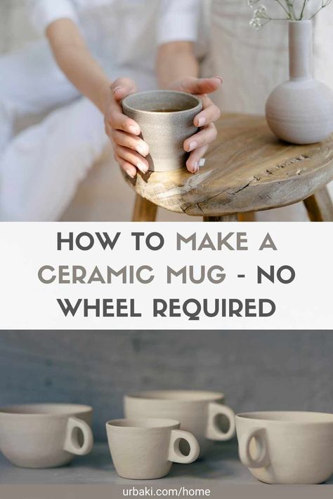 Pottery Ideas Without Wheel, Diy Ceramic Mugs Pottery, Pottery No Wheel, How To Make Clay Cups, How To Make Pottery Mugs, How To Use A Pottery Wheel, How To Do Pottery, How To Make A Pottery Mug, How To Make Mugs