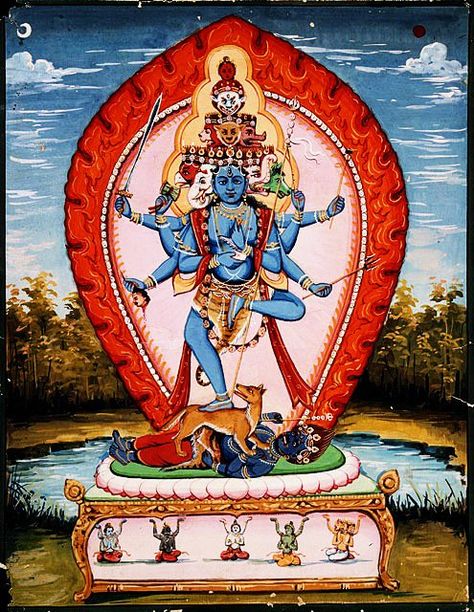 Kali in Guhyakali form Devi Alankaram, Lalitha Sahasranamam, Kali Temple, Hindu Spirituality, Shiva Nataraja, Ganesh Puja, Mother Kali, Kali Mata, Maa Kali