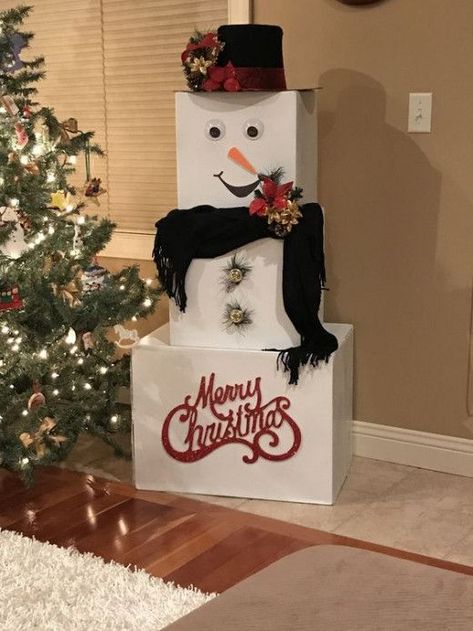 Diy Snowman Gifts, Unique Gift Wrapping Christmas, Gift Towers, Diy Christmas Presents, Gifts Wrapping, Snowman Gifts, Wrap Ideas, Homemade Christmas Gifts, Wrapping Ideas