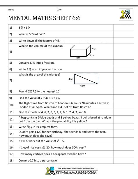 Year 6 Maths Worksheets, Year 5 Maths Worksheets, Year 7 Maths Worksheets, Year 7 Maths, Math Mental, Year 6 Maths, Grade 6 Math Worksheets, Grade 5 Math Worksheets, 6th Grade Worksheets