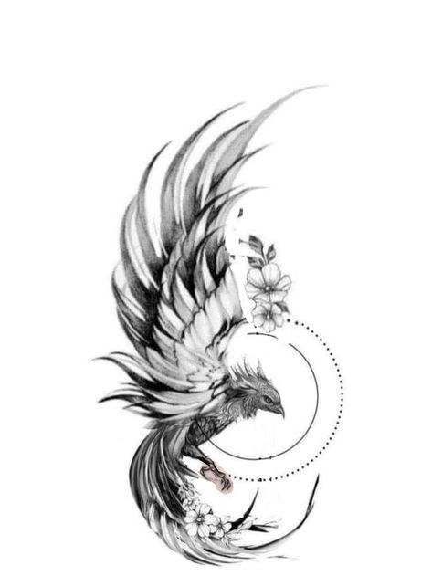 Phoenix Tattoo Sleeve, Tato Phoenix, Phoenix Tattoo Feminine, Phoenix Bird Tattoos, Feminine Skull Tattoos, Phoenix Tattoo Design, Fantasy Tattoos, Inspiration Tattoos, Phoenix Tattoo