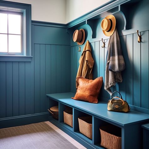 The 8 Best Paint Colors for Mudrooms - Rhythm of the Home Drop Zone Color Ideas, Mudroom Paint Colors, Mudroom Paint Color Ideas, Entryway Color Ideas Paint, Entryway Color Ideas, Transitional Mudroom, Mudroom Paint, Mudroom Paint Color, Entryway Colors