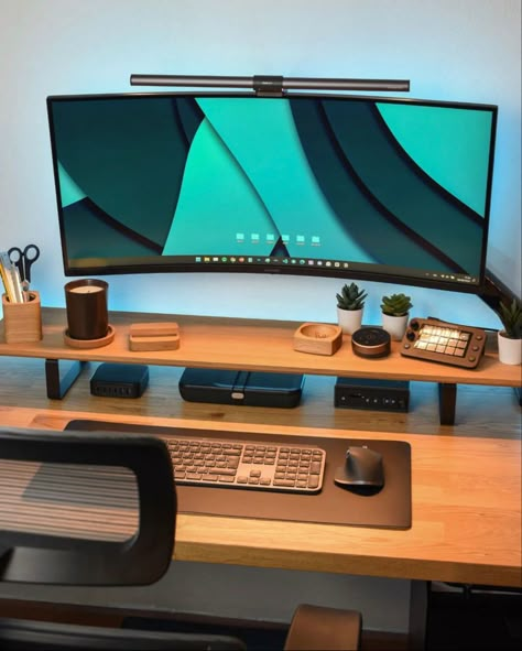 Wooden Desk Setup, Small Room Setup, Offer Letter, Computer Desk Setup, Home Studio Setup, Desktop Setup, Desk Setups, Bedroom Setup, Gaming Room Setup