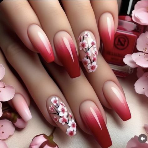 Flowered Nails, Character Nails, Cherry Blossom Nails, Witch Nails, Unghie Nail Art, Rose Nails, Nail Designs Glitter, Summer Nails Colors, Cute Nail Art