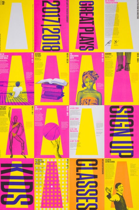 https://www.behance.net/gallery/56294459/The-Atlantic-Theater-2017-18-Season-Campaign-Design Mises En Page Design Graphique, T Photo, Paula Scher, Print Layout, Design Graphique, Graphic Design Typography, Design Reference, Graphic Design Posters, Identity Design