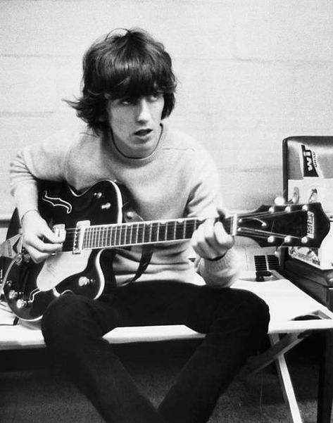 George Harrison, Playing Guitar, Guitar, Black And White, White, Black, Art