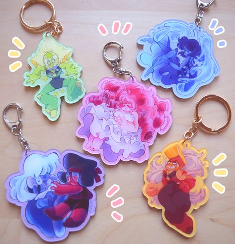 Craft Booth Displays, Steven Universe Comic, Artist Alley, Acrylic Keychains, Color Picker, Craft Booth, Universe Art, Chain Silver, Cute Keychain