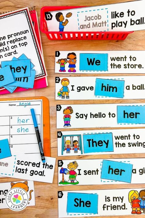 Subject And Object Pronouns Anchor Chart, Pronouns Activities 2nd, Teaching Pronouns Kindergarten, Pronouns Activity For Grade 1, Teaching Pronouns First Grade, 2nd Grade English Activities, Pronouns First Grade, Grade 2 Activities, Pronouns Anchor Chart