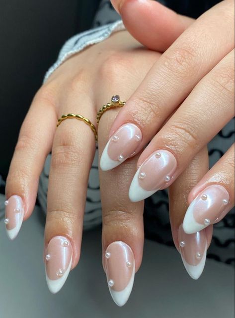 Hoco Nails, Graduation Nails, Formal Nails, Her Nails, Pearl Nails, Gem Nails, Short Acrylic Nails Designs, Pink Nail, Bridal Nails