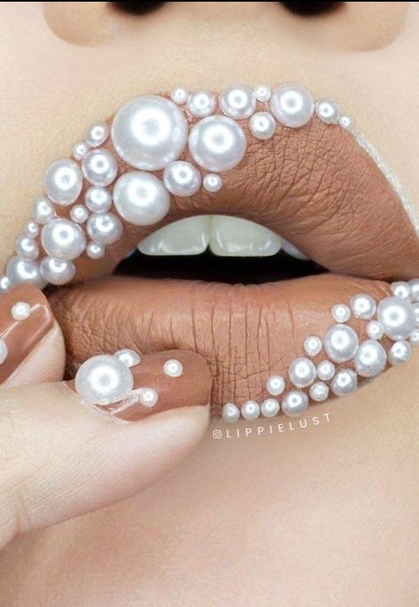 # Pearl Lips & Nails Lip Art Makeup, Drag Make-up, Lipstick Art, Lip Designs, Lip Art, Beautiful Lips, Lipstick Makeup, Lip Stain, Creative Makeup