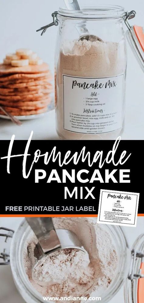 Dry Pancake Mix Recipe, Pancake Mix From Scratch, Homemade Pancake Mix Easy, Diy Pancake Mix, Healthy Pancake Mix, Homemade Pancake Mix Recipe, Easy Pancake Mix, Gluten Free Pancake Mix, Easy Homemade Pancakes