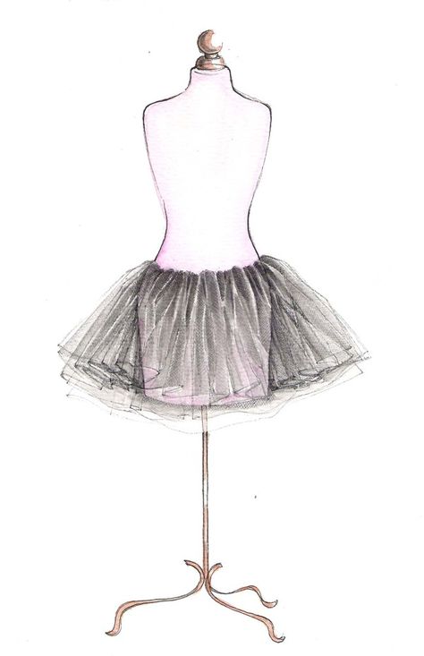 Tulle underskirt by Susanna Spoto, via Behance How To Draw Tulle, Tulle Dress Drawing, Tulle Dress Sketch, Tulle Drawing, How To Draw Tulle Fabric, Tulle Clothes, Tulle Fashion, Gown Drawing, Long Tutu