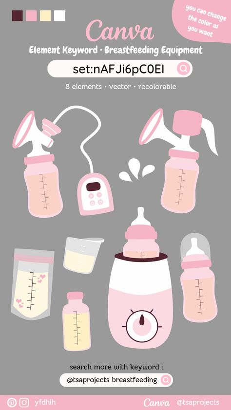 Canva Nursing Elements, Pediatrics Aesthetic, Pumping Milk, Newborn Nursing, Milk Art, Beauty Iphone Wallpaper, Keyword Elements Canva, Graphic Shapes Design, Canva Element Keyword