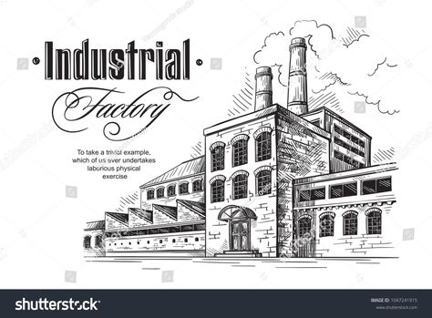 industrial distillery factory. Vector illustrationdistillery#industrial#factory#illustration Factory Illustration, Industry Illustration, Architecture Brochures, Beer Factory, Factory Logo, Beer Illustration, Photography Names, Industrial Factory, Fashion Design Sketchbook