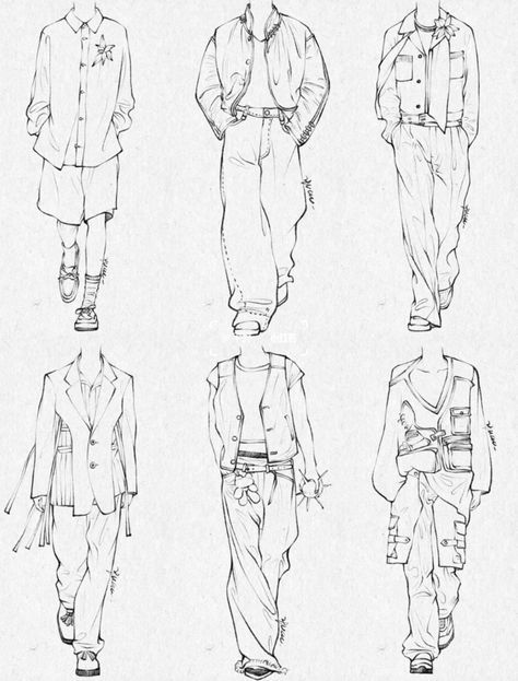 Man Clothing Drawing, Drawing Outfit References, Men Outfit Design Drawing, Sketch Ideas Outfits, Drawing Poses With Clothes, Men Outfit Sketch, Mens Wear Sketch, Male Outfit Sketch, Clothes Design Drawings Men